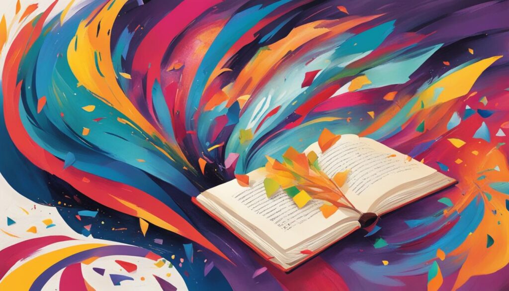 Exploring Writing Hobbies - Tips & Creative Ideas 1 A drawing of an open book surrounded by colours.. Vivid colour is coming out from the spine of the book, leaving the pages, and twirling around the book, ready to give life to your imagination.